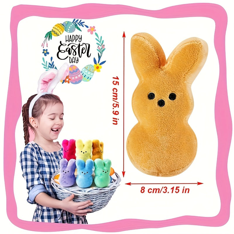 12pcs Assorted Color Easter Bunny Plush Toys