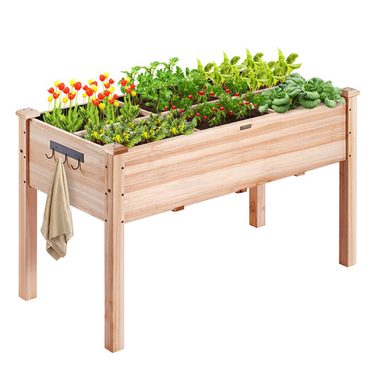 Wooden Raised Garden Bed Planter Box 47.2x22.8x30' Flower Vegetable
