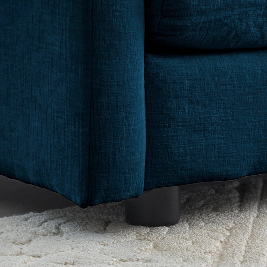 Modern Fabric Loveseat Sofa Couch for Living Room, Upholstered Large Size Deep Seat 2-Seat Sofa with 4 Pillows ,Blue Chenille by eprolo