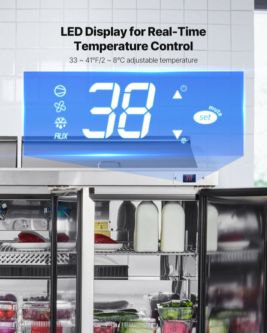 72"W Commercial Refrigerator, 18.7 Cu.