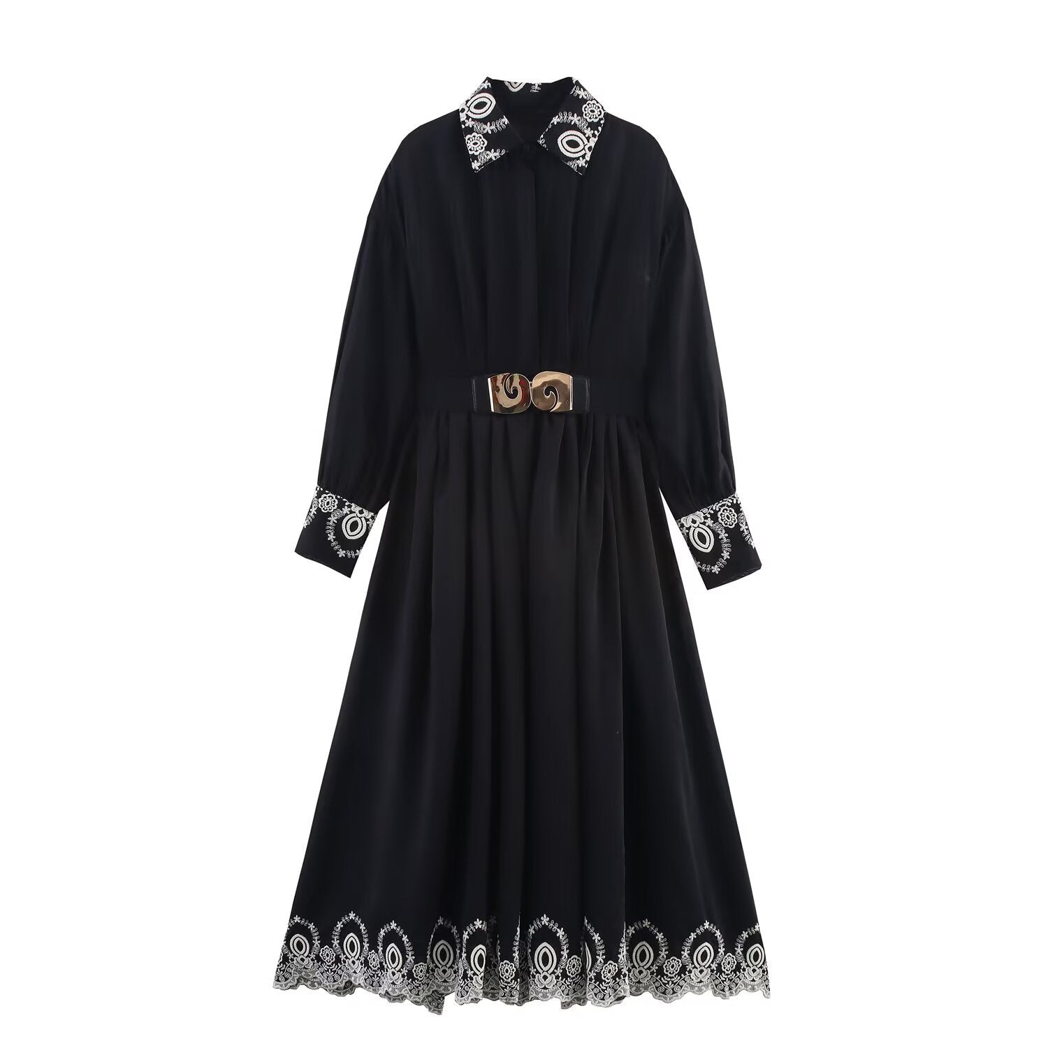 Elegant Embroidered Dress, Central Park | Women - BYMANYC ® New York-2