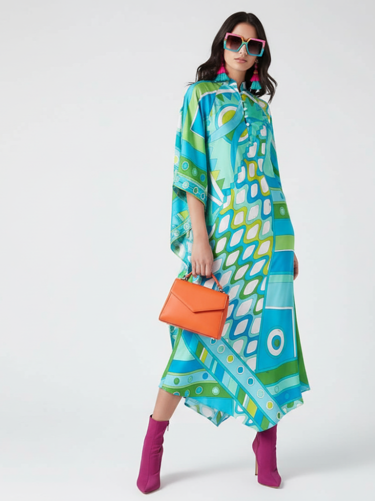 Printed Long Dress, Greenwich Village | Women - BYMANYC ® New York-0