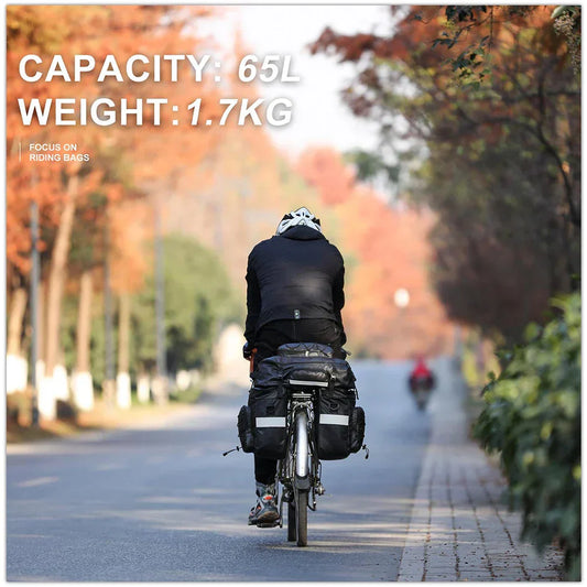 3-in-1 Bike Bag 65L Large Capacity Bicycle Rear Rack Pannier-1