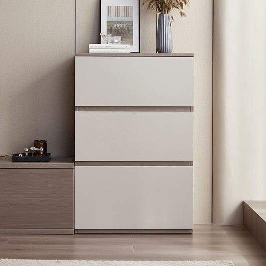 Taupe Finish 3/6 Drawer Storage Chest with Modern Pull Handles-0