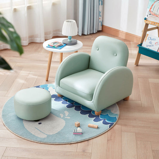 Lazy Cutie Kids Foot Rest - Soft Leather Upholstered Support Stool-0