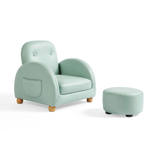 Lazy Cutie Kids Foot Rest - Soft Leather Upholstered Support Stool-1