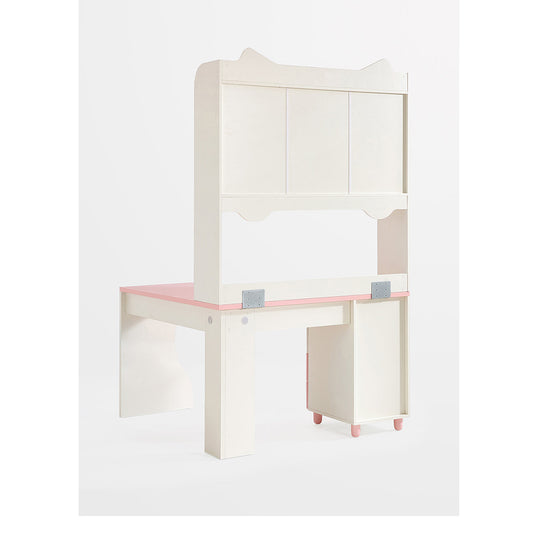 Whimsical Kitty Cat Bookcase and Pink Study Table for Kids-1